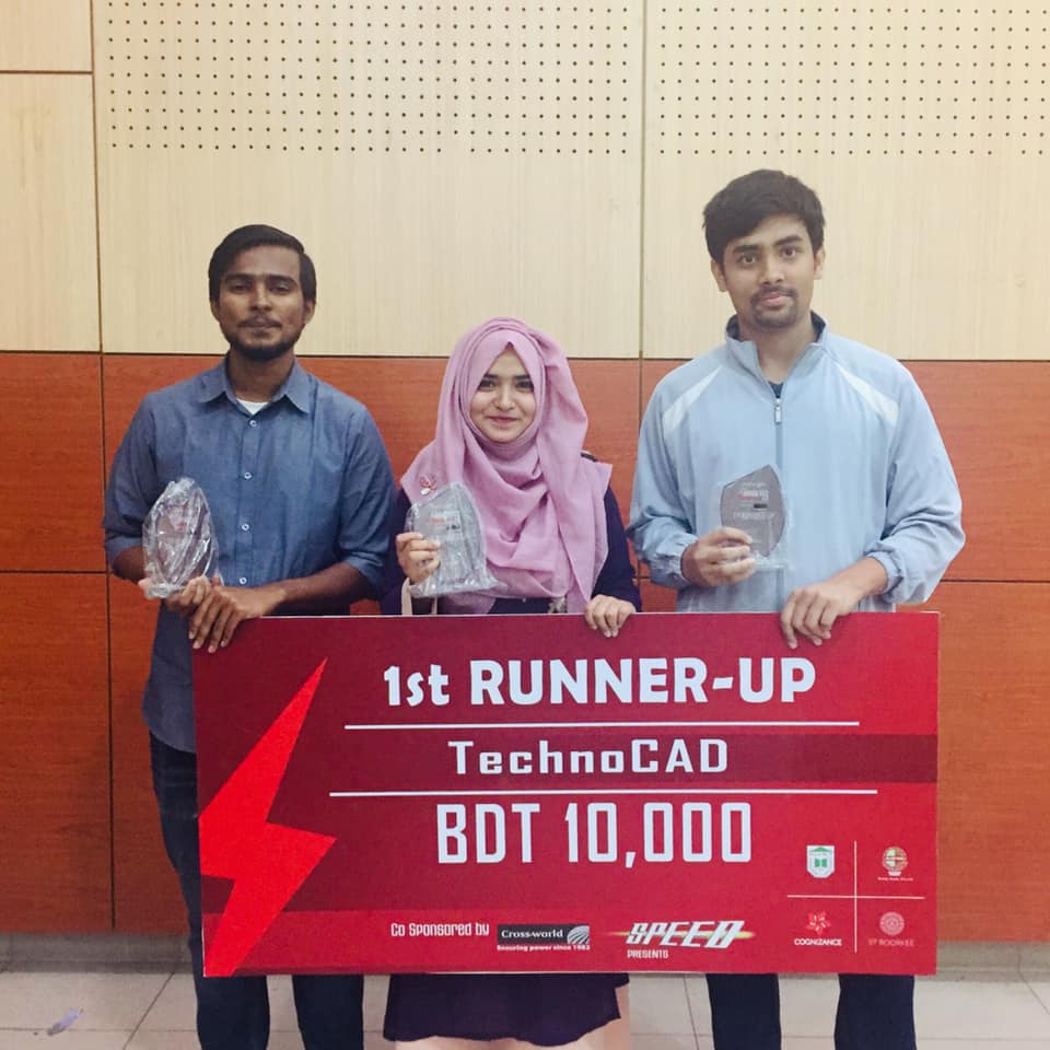 1ST RUNNER UP IN TECHNOCAD, MINDSPARKS 2019